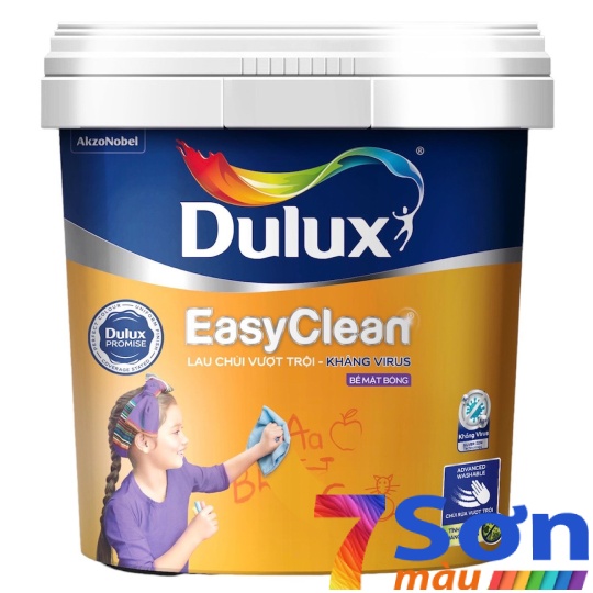 Sơn nội thất Dulux EasyClean Lau chùi vượt trội Kháng Virus Bóng- 99AB (15L)