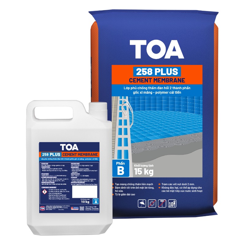 Bộ chống thấm TOA 258 Plus Cement Membrane Bộ 25kg