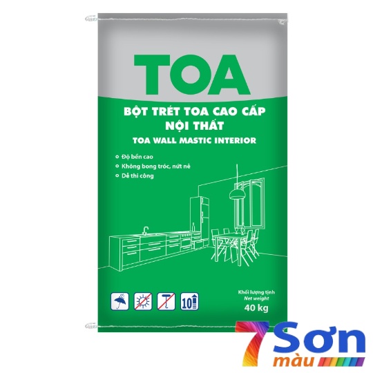 Bột trét tường TOA Wall Mastic Interior nội thất 